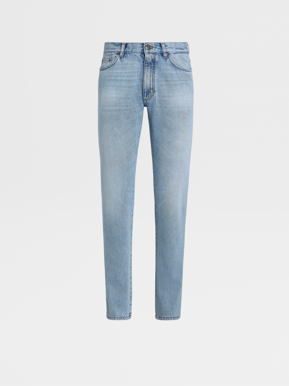 Light Blue Cotton 5-pocket Jeans